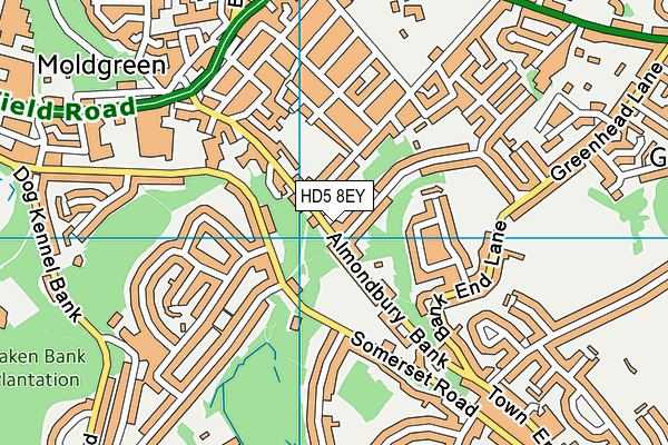 HD5 8EY map - OS VectorMap District (Ordnance Survey)