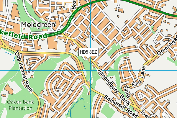 HD5 8EZ map - OS VectorMap District (Ordnance Survey)