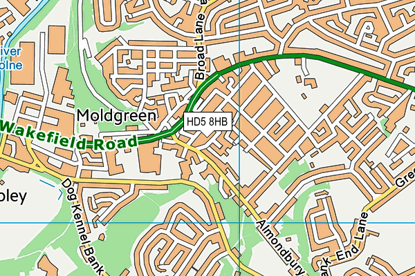 HD5 8HB map - OS VectorMap District (Ordnance Survey)