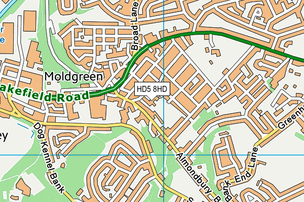 HD5 8HD map - OS VectorMap District (Ordnance Survey)