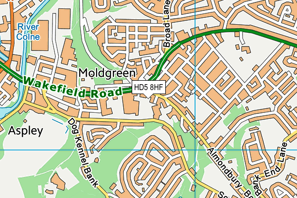 HD5 8HF map - OS VectorMap District (Ordnance Survey)