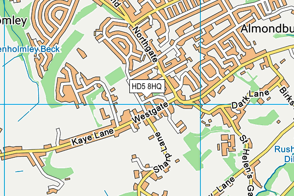 HD5 8HQ map - OS VectorMap District (Ordnance Survey)