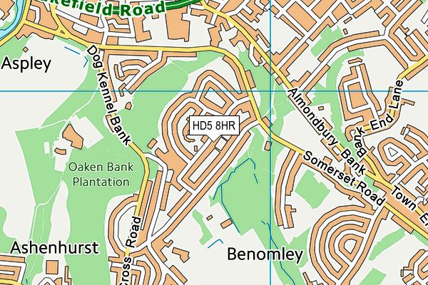 HD5 8HR map - OS VectorMap District (Ordnance Survey)