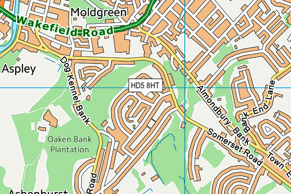 HD5 8HT map - OS VectorMap District (Ordnance Survey)