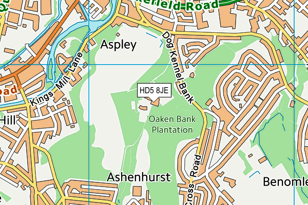 Woodley School and College map (HD5 8JE) - OS VectorMap District (Ordnance Survey)
