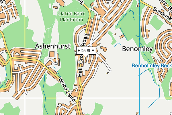 HD5 8LE map - OS VectorMap District (Ordnance Survey)