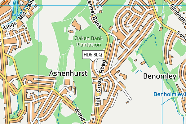 HD5 8LQ map - OS VectorMap District (Ordnance Survey)