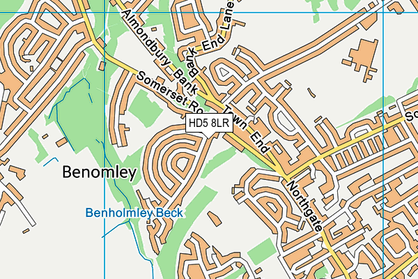 HD5 8LR map - OS VectorMap District (Ordnance Survey)