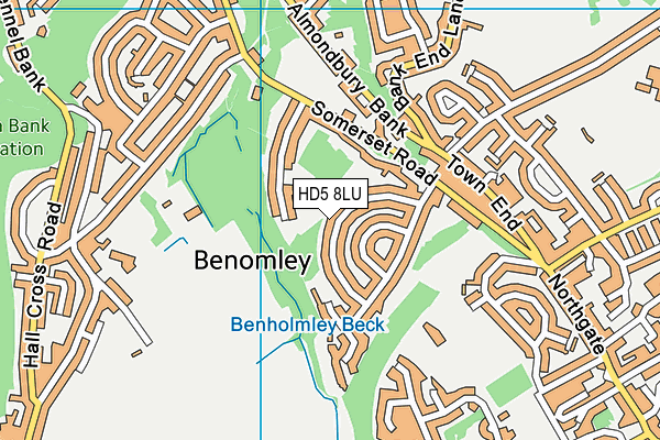 HD5 8LU map - OS VectorMap District (Ordnance Survey)