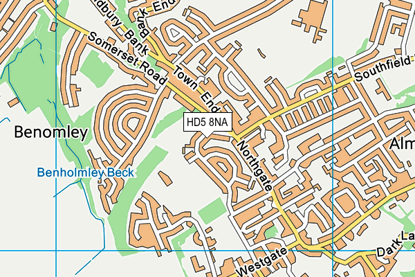 HD5 8NA map - OS VectorMap District (Ordnance Survey)