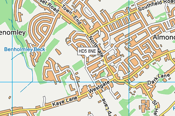 HD5 8NE map - OS VectorMap District (Ordnance Survey)