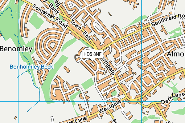 HD5 8NF map - OS VectorMap District (Ordnance Survey)