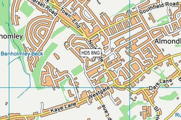 HD5 8NG map - OS VectorMap District (Ordnance Survey)