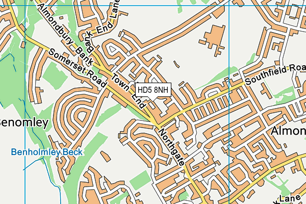 HD5 8NH map - OS VectorMap District (Ordnance Survey)