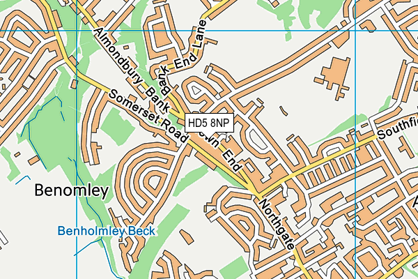 HD5 8NP map - OS VectorMap District (Ordnance Survey)