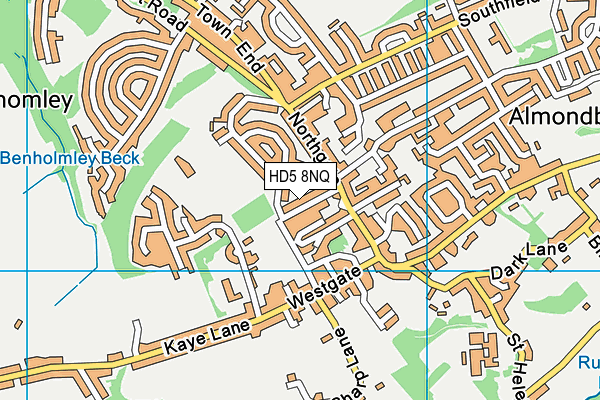 HD5 8NQ map - OS VectorMap District (Ordnance Survey)