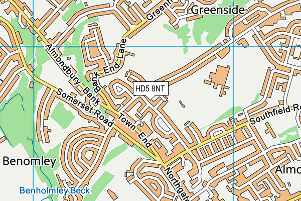 HD5 8NT map - OS VectorMap District (Ordnance Survey)