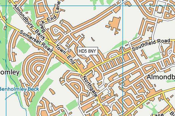 HD5 8NY map - OS VectorMap District (Ordnance Survey)