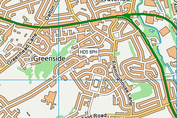 HD5 8PH map - OS VectorMap District (Ordnance Survey)