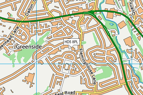 HD5 8PL map - OS VectorMap District (Ordnance Survey)