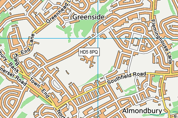 HD5 8PQ map - OS VectorMap District (Ordnance Survey)