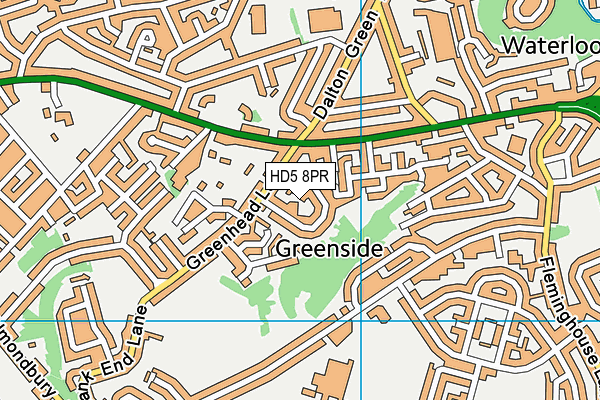 HD5 8PR map - OS VectorMap District (Ordnance Survey)