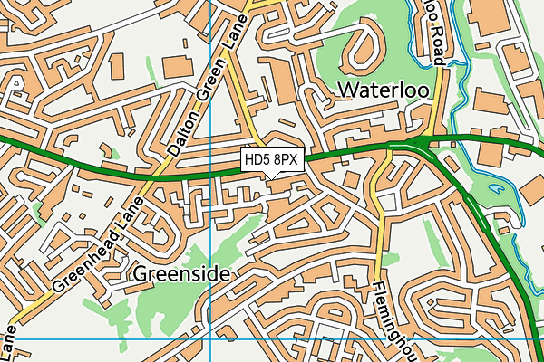 HD5 8PX map - OS VectorMap District (Ordnance Survey)