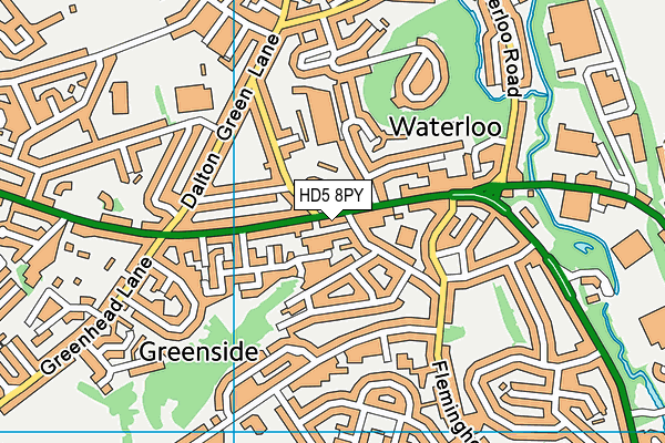 HD5 8PY map - OS VectorMap District (Ordnance Survey)