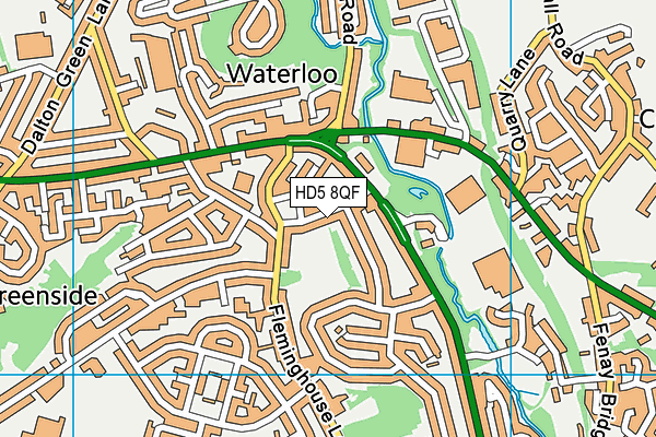 HD5 8QF map - OS VectorMap District (Ordnance Survey)