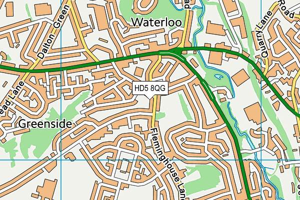 HD5 8QG map - OS VectorMap District (Ordnance Survey)