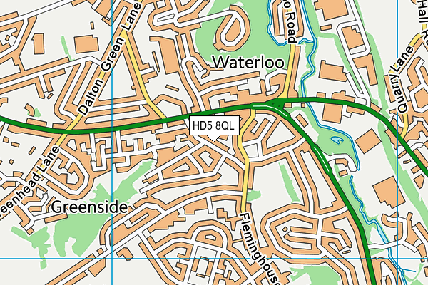 HD5 8QL map - OS VectorMap District (Ordnance Survey)