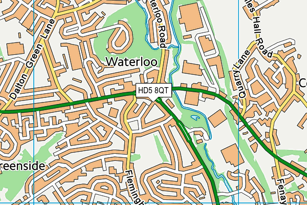 HD5 8QT map - OS VectorMap District (Ordnance Survey)