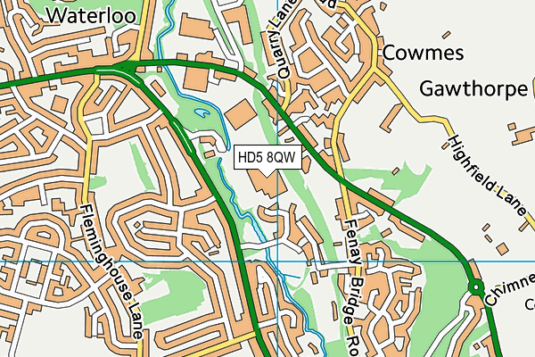 HD5 8QW map - OS VectorMap District (Ordnance Survey)