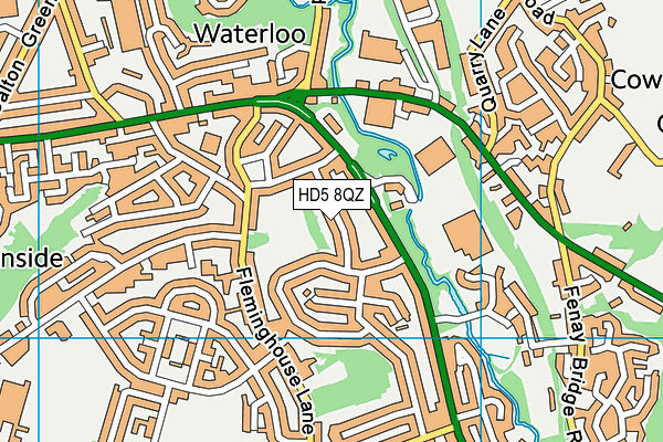 HD5 8QZ map - OS VectorMap District (Ordnance Survey)