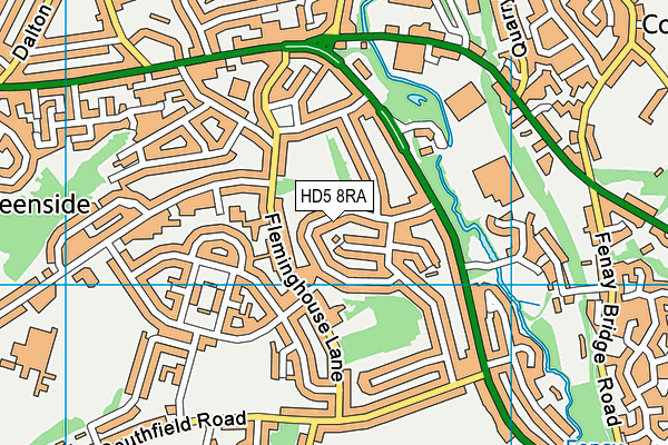 HD5 8RA map - OS VectorMap District (Ordnance Survey)