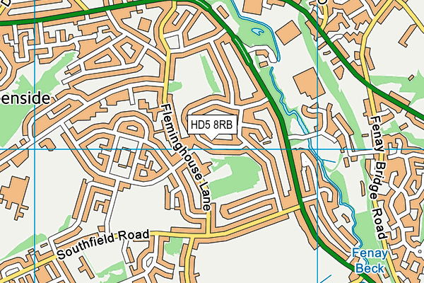 HD5 8RB map - OS VectorMap District (Ordnance Survey)