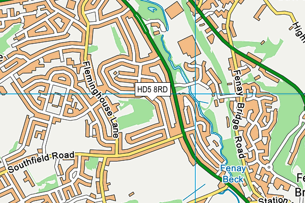 HD5 8RD map - OS VectorMap District (Ordnance Survey)