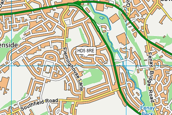 HD5 8RE map - OS VectorMap District (Ordnance Survey)