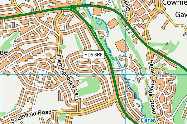 HD5 8RF map - OS VectorMap District (Ordnance Survey)