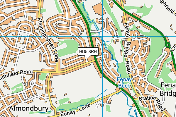 HD5 8RH map - OS VectorMap District (Ordnance Survey)