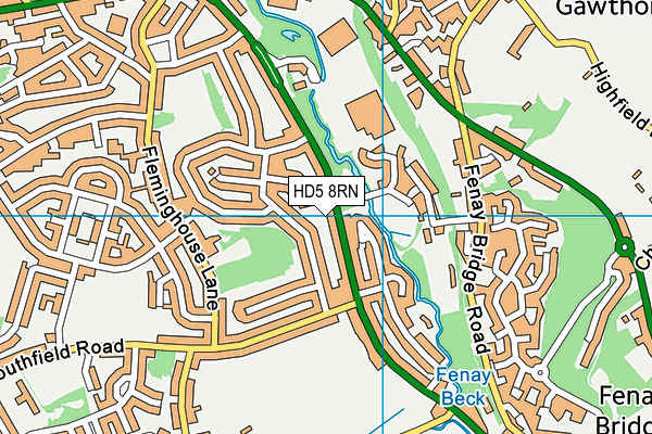 HD5 8RN map - OS VectorMap District (Ordnance Survey)