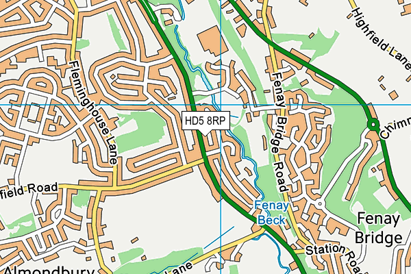 HD5 8RP map - OS VectorMap District (Ordnance Survey)