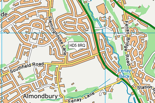 HD5 8RQ map - OS VectorMap District (Ordnance Survey)