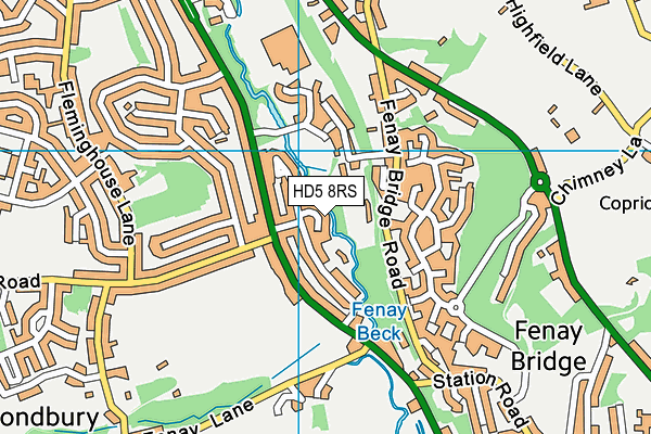 HD5 8RS map - OS VectorMap District (Ordnance Survey)