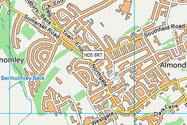 HD5 8RT map - OS VectorMap District (Ordnance Survey)