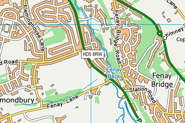 HD5 8RW map - OS VectorMap District (Ordnance Survey)