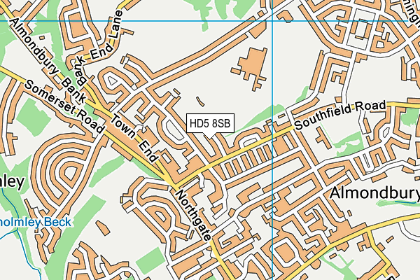 HD5 8SB map - OS VectorMap District (Ordnance Survey)