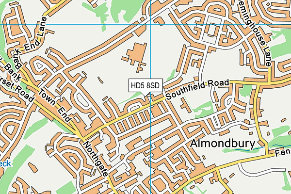 HD5 8SD map - OS VectorMap District (Ordnance Survey)