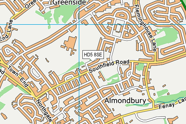 HD5 8SE map - OS VectorMap District (Ordnance Survey)