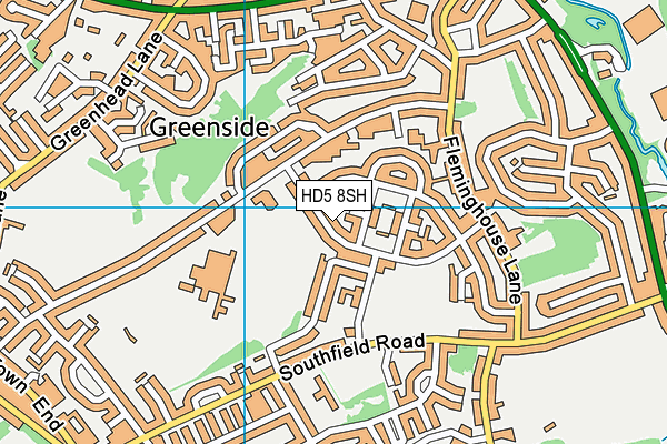 HD5 8SH map - OS VectorMap District (Ordnance Survey)